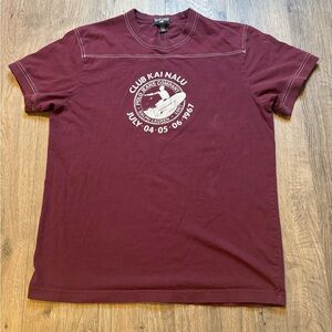 VTG Polo Jeans Co Ralph Lauren Club Kai Nalu Surf Tee Maroon L Distressed Y2K
